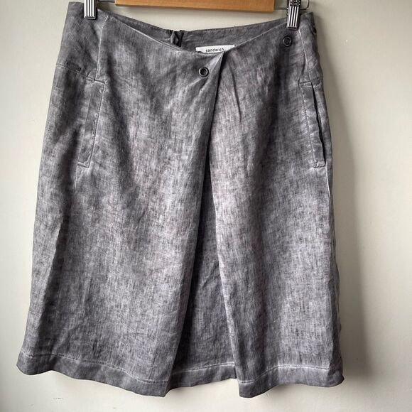 anthropologie Sandwich grey 100% linen skirt size XS - Picture 3 of 12